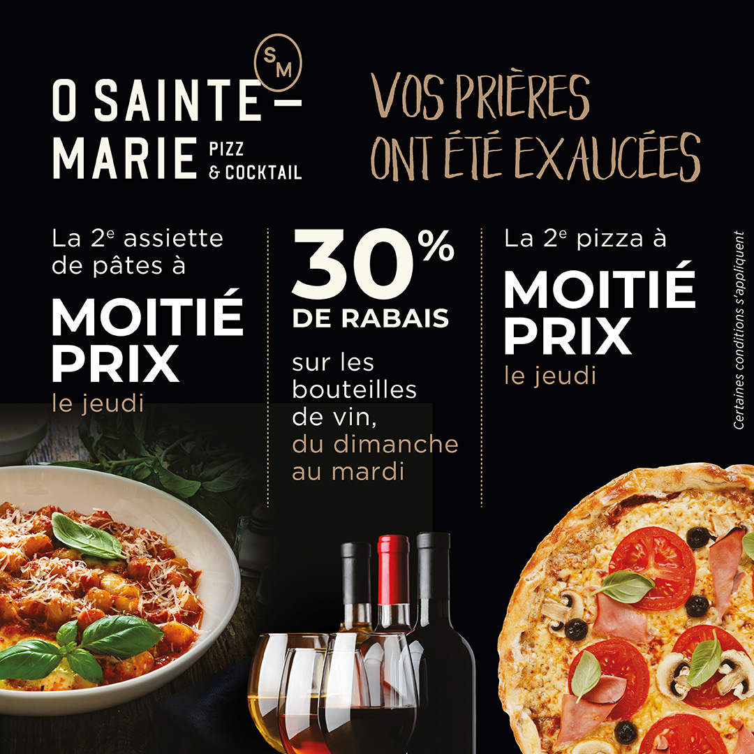 Promotions en vigueur restaurant italien